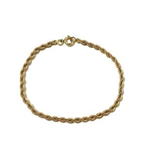 Vintage Gold Tone Rope Chain Bracelet 7.5”